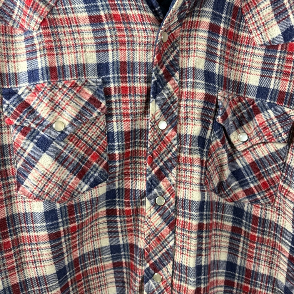 Miller Stockman for Western Living Plaid Men’s Button Down Pearl Snap Flannel - Picture 4 of 8